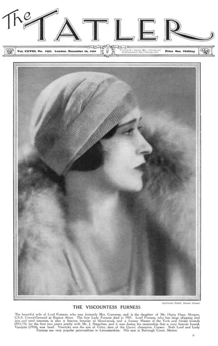 Framed Print : Tatler front cover featuring Viscountess Furness