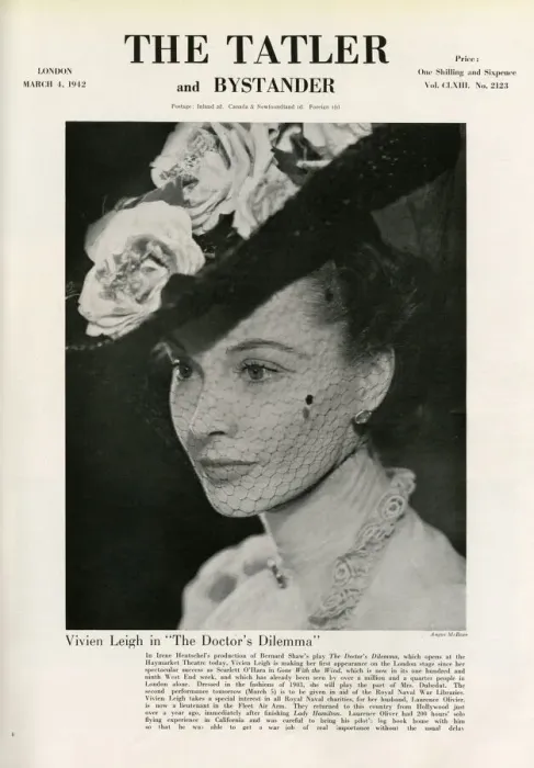 Framed Print : Tatler front cover featuring Vivien Leigh, 1942 Framed Print : Tatler front cover featuring Vivien Leigh, 1942