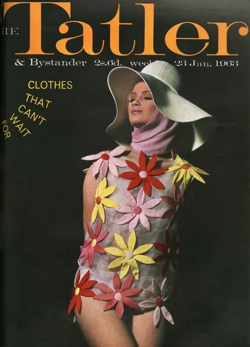 Framed Print : Tatler cover - Flower fashion, 1963
