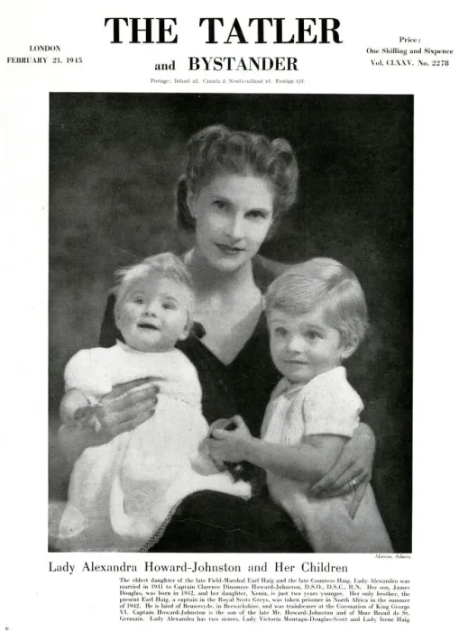 Framed Print : Tatler cover - Lady Alexandra Howard-Johnston & children Framed Print : Tatler cover - Lady Alexandra Howard-Johnston & children