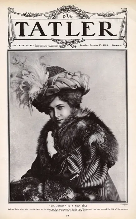 Framed Print : Tatler front cover of Lady de Bathe (Lillie Langtry) Framed Print : Tatler front cover of Lady de Bathe (Lillie Langtry)