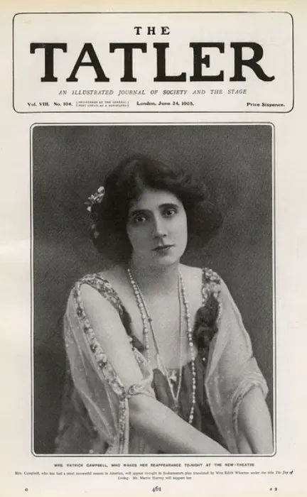 Framed Print : Tatler cover - Mrs Patrick Campbell Framed Print : Tatler cover - Mrs Patrick Campbell