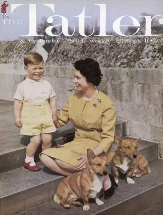 Framed Print : Tatler front cover: Queen Elizabeth II and Prince Andrew