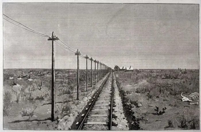 Framed Print : Telegraph lines crossing the Great Plains of America Framed Print : Telegraph lines crossing the Great Plains of America