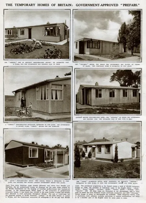 Framed Print : Temporary homes of Britain 1945 Framed Print : Temporary homes of Britain 1945