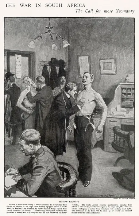 Framed Print : Testing Recruits for Boer War 1901 Framed Print : Testing Recruits for Boer War 1901
