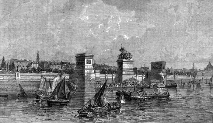 Framed Print : Thames Embankment, London, 1863 Framed Print : Thames Embankment, London, 1863