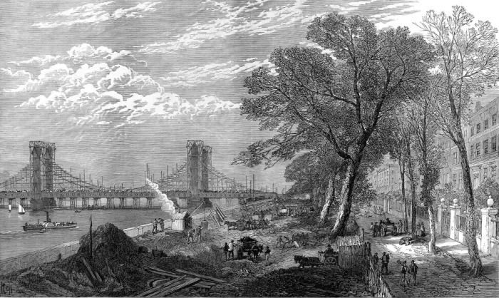 Framed Print : Thames Embankment Works, London, 1873