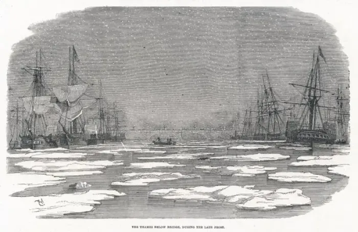 Framed Print : Thames Frozen 1854 Framed Print : Thames Frozen 1854