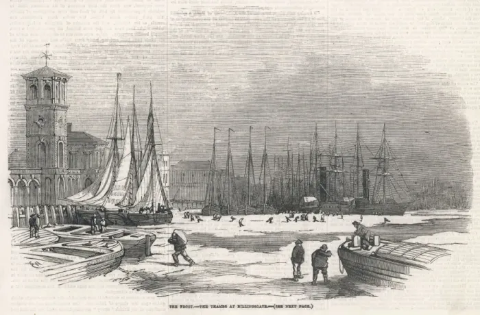 Framed Print : Thames Frozen 1855 Framed Print : Thames Frozen 1855