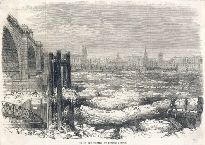 Framed Print : Thames Frozen 1870 Framed Print : Thames Frozen 1870
