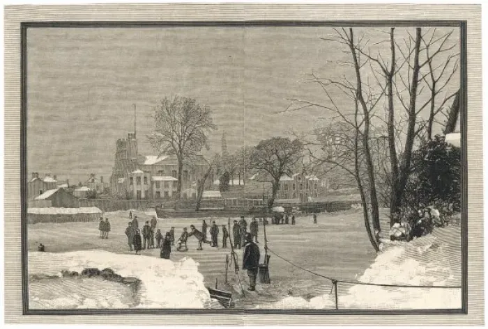 Framed Print : Thames Frozen 1881 Framed Print : Thames Frozen 1881