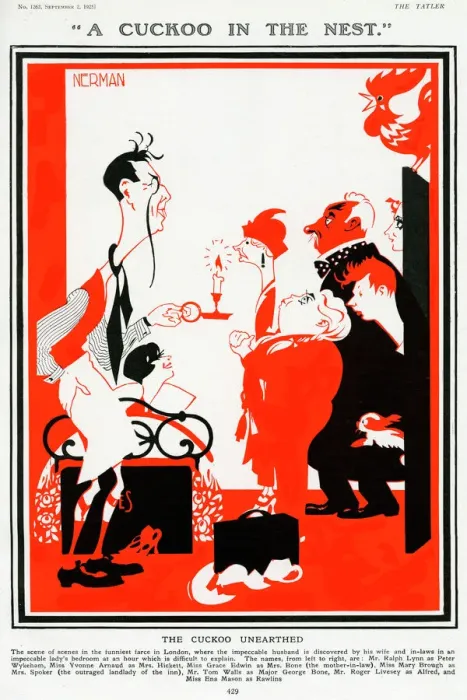 Framed Print : Theatre, A Cuckoo in the Nest 1925, Nerman Framed Print : Theatre, A Cuckoo in the Nest 1925, Nerman