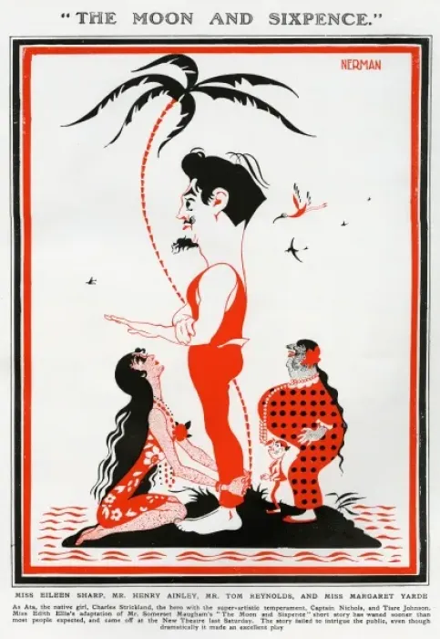 Framed Print : Theatre, Maughams, The Moon And Sixpence 1925, Nerman Framed Print : Theatre, Maughams, The Moon And Sixpence 1925, Nerman