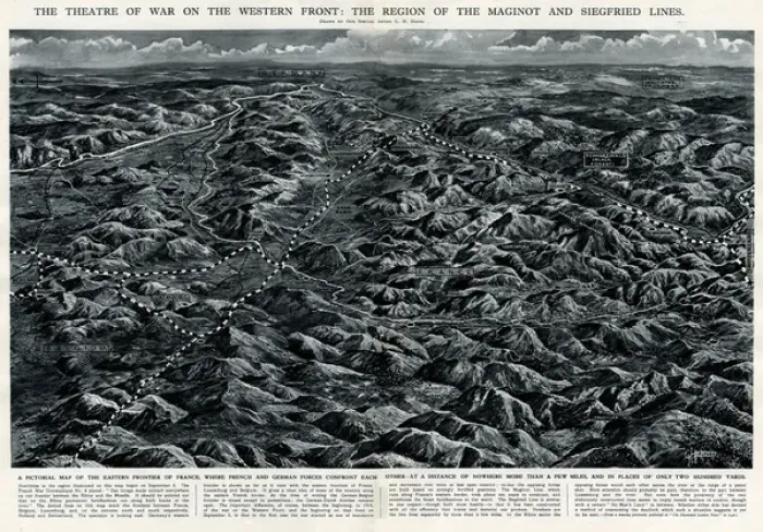 Framed Print : Theatre of war on Western Front by G. H. Davis
