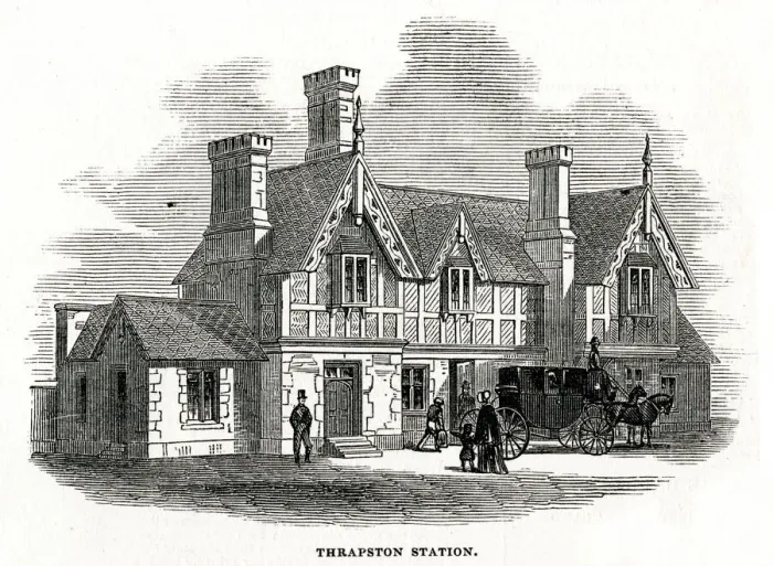 Framed Print : Thrapston Bridge Street railway station, Northamptonshire