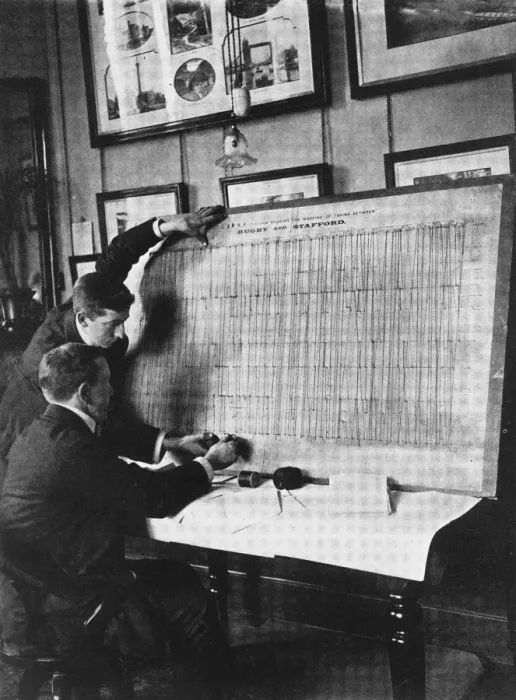Framed Print : The threads of the railway timetable system
