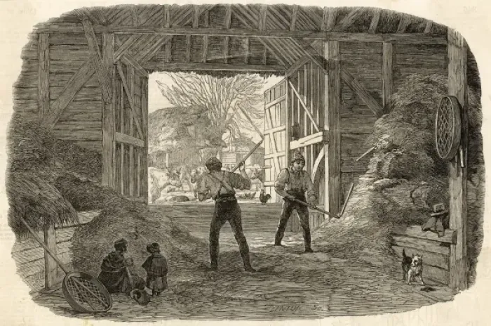Framed Print : Threshing, Britain