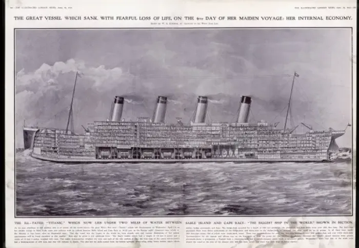 Framed Print : Titanic Cross-Section Framed Print : Titanic Cross-Section