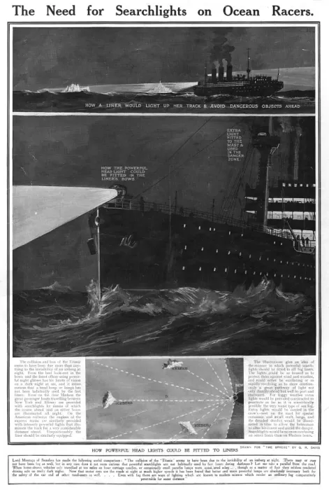Framed Print : Titanic - Need for Searchlights on Ocean Racers