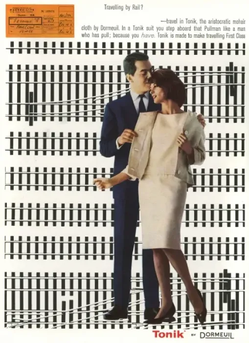 Framed Print : Tonik fabric advertisement, 1962