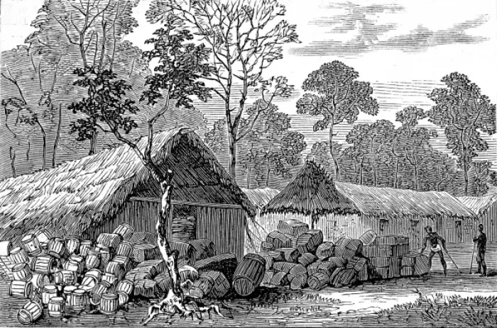 Framed Print : Town of Barracoe, Gold Coast, 1874 Framed Print : Town of Barracoe, Gold Coast, 1874