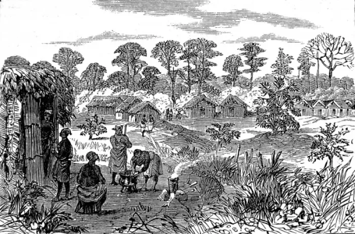 Framed Print : The town of Sutah, Gold Coast, 1874 Framed Print : The town of Sutah, Gold Coast, 1874