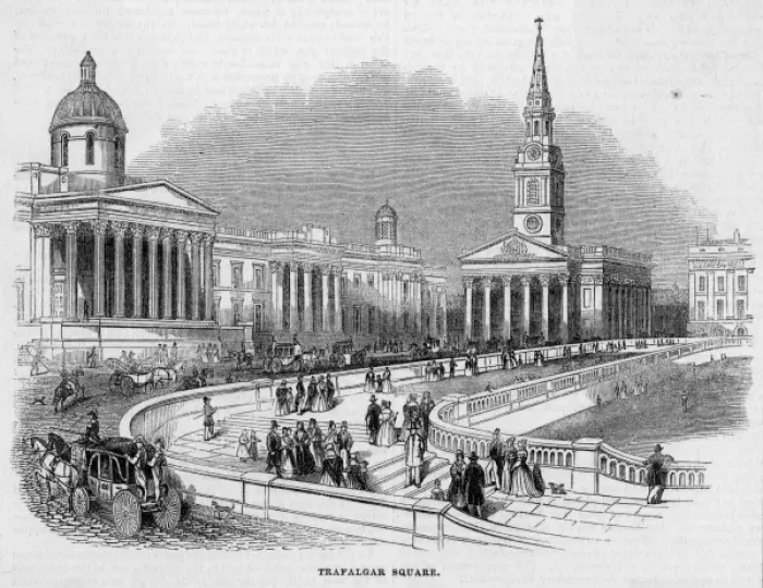 Framed Print : Trafalgar Square 1842