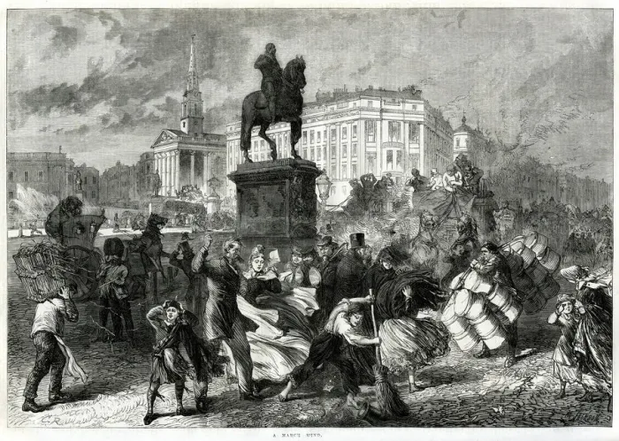 Framed Print : Trafalgar Square 1865