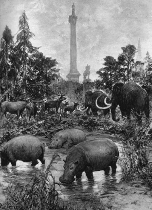 Framed Print : Trafalgar Square in the Ice Age Framed Print : Trafalgar Square in the Ice Age