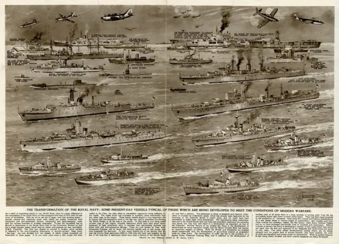 Framed Print : Transformation of the Royal Navy by G. H. Davis Framed Print : Transformation of the Royal Navy by G. H. Davis