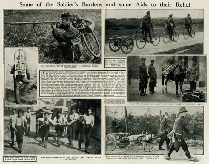 Framed Print : Transport methods used by soldiers, WW1 Framed Print : Transport methods used by soldiers, WW1