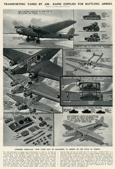 Framed Print : Transporting tanks by air, by G. H. Davis Framed Print : Transporting tanks by air, by G. H. Davis