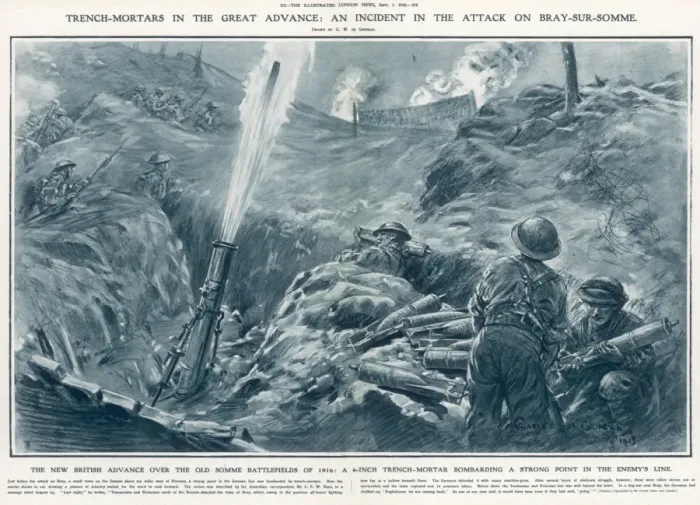 Framed Print : Trench Mortars in the Great Advance Framed Print : Trench Mortars in the Great Advance