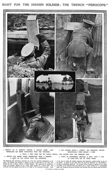 Framed Print : The trench periscope, WW1