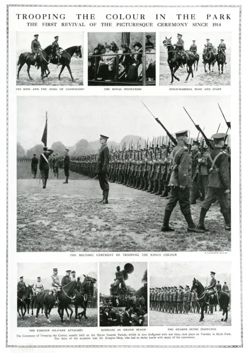 Framed Print : Trooping the Colour in Hyde Park, 1919 Framed Print : Trooping the Colour in Hyde Park, 1919