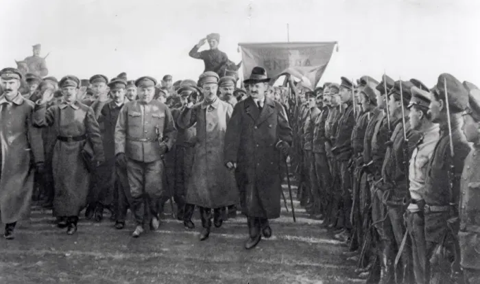 Framed Print : Trotsky with his Troops Framed Print : Trotsky with his Troops