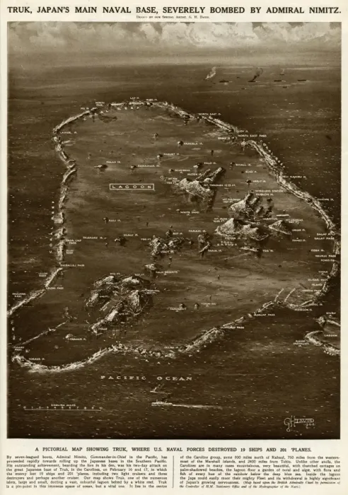 Framed Print : Truk naval base by G. H. Davis