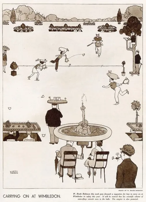 Framed Print : Trying to carry on as usual! Tennis players camouflaged from above in case of invasion. Date: 1941 Framed Print : Trying to carry on as usual! Tennis players camouflaged from above in case of invasion. Date: 1941