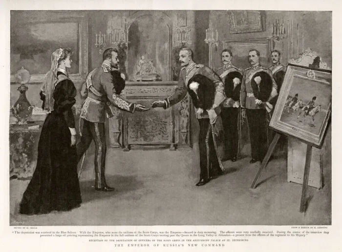 Framed Print : Tsar Nicholas II and The Royal Scots Greys Framed Print : Tsar Nicholas II and The Royal Scots Greys