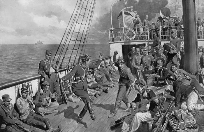 Framed Print : Turco-Italian War - on the way to Tripoli by Matania Framed Print : Turco-Italian War - on the way to Tripoli by Matania