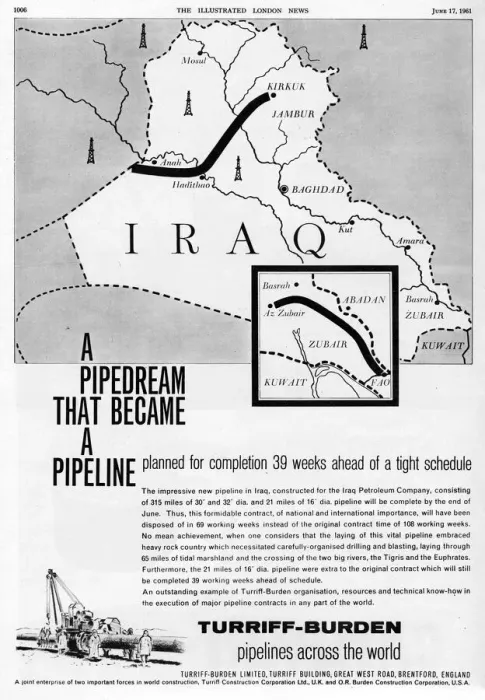Framed Print : Turriff-Burden advertisement - Iraq oil pipelines Framed Print : Turriff-Burden advertisement - Iraq oil pipelines