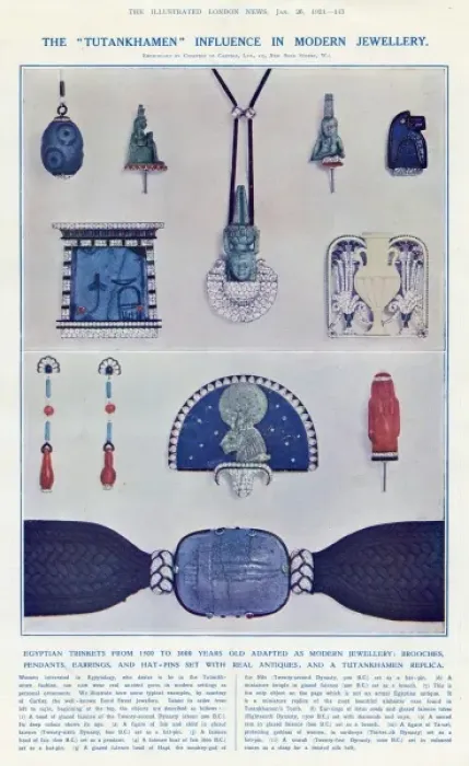 Framed Print : Tutankhamen influenced jewellery, 1920s