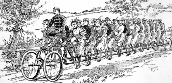 Framed Print : A Twenty-five seat Tricycle, 1896 Framed Print : A Twenty-five seat Tricycle, 1896