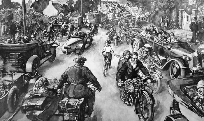 Framed Print : Typical Sunday scene on a country road 1925: The Growing dan Framed Print : Typical Sunday scene on a country road 1925: The Growing dan