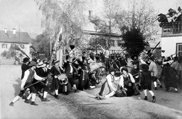 Framed Print : Tyrolese Patriotic Play at Brixlegg, 1909 Framed Print : Tyrolese Patriotic Play at Brixlegg, 1909