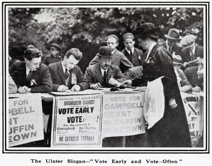 Framed Print : The Ulster Slogan - Vote Early and Vote Often - woman voting Framed Print : The Ulster Slogan - Vote Early and Vote Often - woman voting