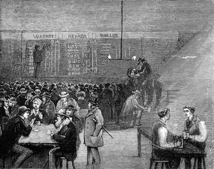 Framed Print : An Underground Drinking Cellar, San Francisco, 1884 Framed Print : An Underground Drinking Cellar, San Francisco, 1884