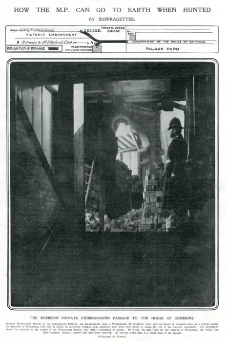 Framed Print : Underground passage to the House of Commons 1908 Framed Print : Underground passage to the House of Commons 1908