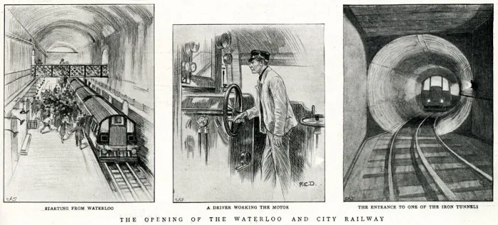 Framed Print : Underground railway, Waterloo and City Line opening London Framed Print : Underground railway, Waterloo and City Line opening London